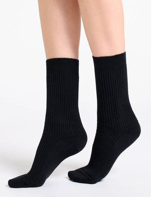 ADRINA RIB SOCK - BLACK