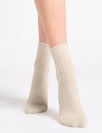 ANGELINA CABLE CREW SOCK - CHAI