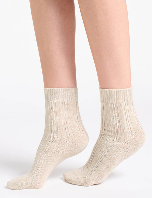 ANGELINA CABLE CREW SOCK - CHAI