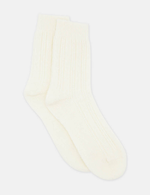 ANGELINA CABLE CREW SOCK - MILK