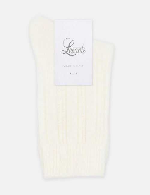 ANGELINA CABLE CREW SOCK - MILK