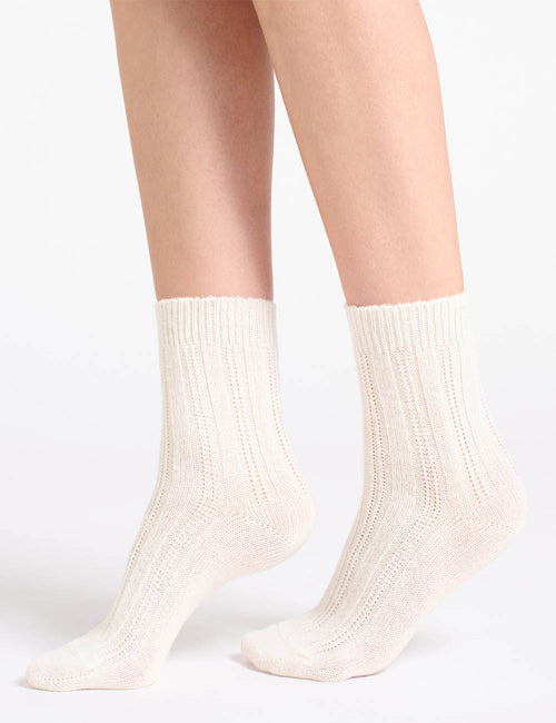 ANGELINA CABLE CREW SOCK - MILK