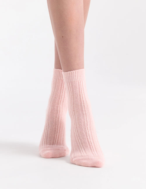 ANGELINA CABLE CREW SOCK - ROSETTE