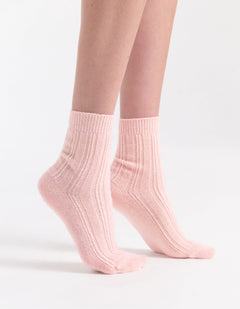 ANGELINA CABLE CREW SOCK - ROSETTE