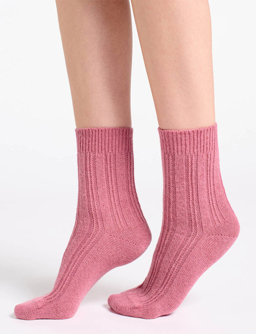 ANGELINA CABLE CREW SOCK - ROSEWOOD