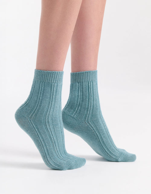 ANGELINA CABLE CREW SOCK - SEAGLASS