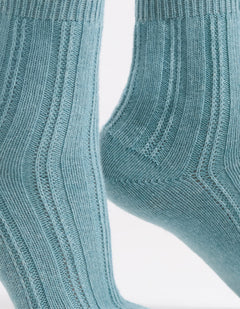 ANGELINA CABLE CREW SOCK - SEAGLASS