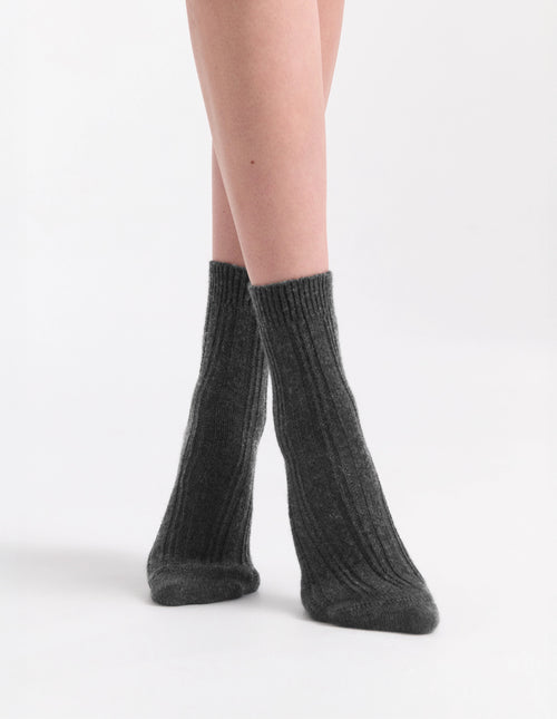 ANGELINA CABLE CREW SOCK - SHADOW