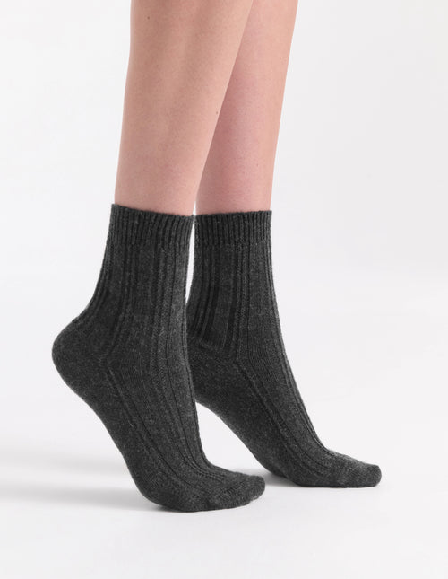 ANGELINA CABLE CREW SOCK - SHADOW