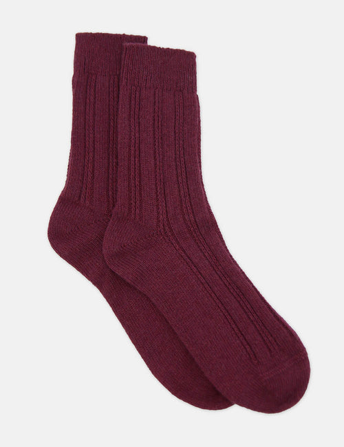 ANGELINA CABLE CREW SOCK - VELVET