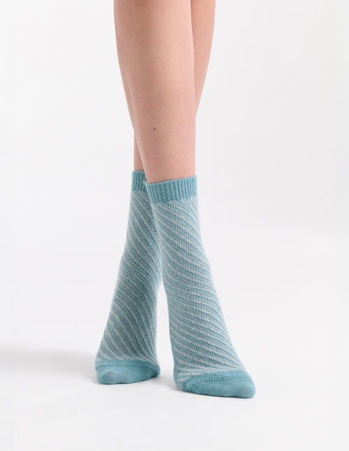 CLARA CHEVRON CREW - SEAGLASS