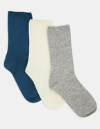 COMFORT TOP SOCK 3PP - GREY/MILK/JEWEL