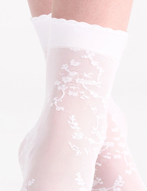 ELANORA FLORAL ANKLET - BIANCO