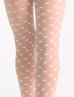 ELARA FLORAL LATTICE TIGHT - NATURAL/WHITE