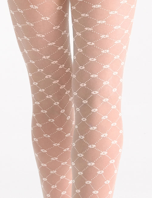 ELARA FLORAL LATTICE TIGHT - NATURAL/WHITE