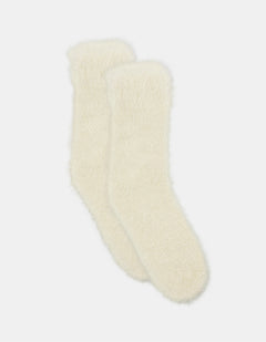FURRY PLUSH SOCK - CREME
