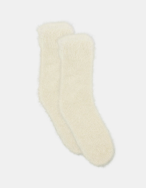 FURRY PLUSH SOCK - CREME