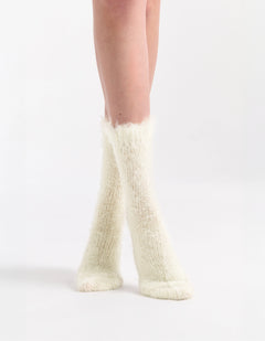 FURRY PLUSH SOCK - CREME