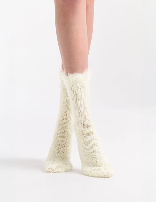 FURRY PLUSH SOCK - CREME