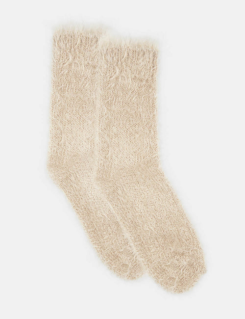 FURRY PLUSH SOCK - MILK