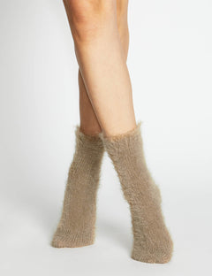 FURRY PLUSH SOCK - SANDSTONE