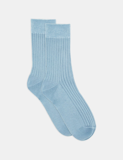 IDA CLASSIC RIB CREW SOCK - TIDE