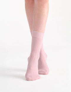 IDA CLASSIC RIB CREW SOCK - TULLE
