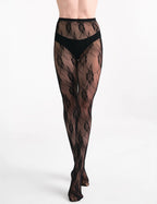 ISOTTA FLORAL NET TIGHT - NERO