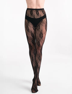 ISOTTA FLORAL NET TIGHT - NERO