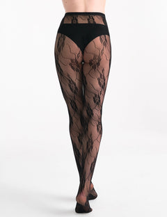 ISOTTA FLORAL NET TIGHT - NERO