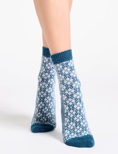 LEONA DIAMOND CREW SOCK - JEWEL