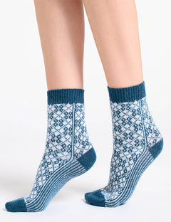 LEONA DIAMOND CREW SOCK - JEWEL