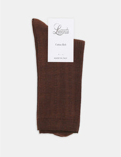 MARTA RIB CREW SOCK - TRUFFLE