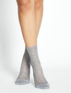 MIDI RIB SOCK - GREY MARLE