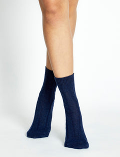 NINA CREW SOCK - NAVY