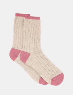 SERENA CHUNKY RIB CREW SOCK - CHAI