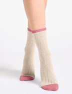 SERENA CHUNKY RIB CREW SOCK - CHAI