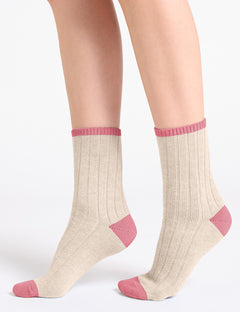 SERENA CHUNKY RIB CREW SOCK - CHAI