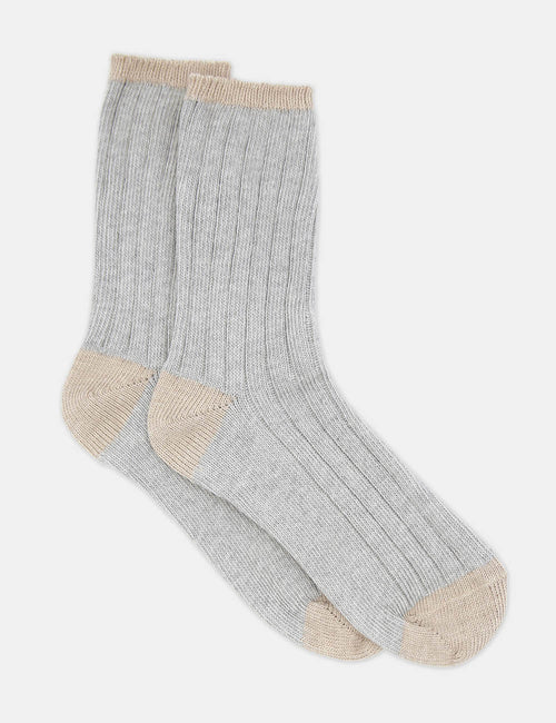 SERENA CHUNKY RIB CREW SOCK - CLOUD