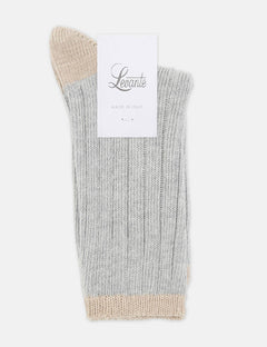 SERENA CHUNKY RIB CREW SOCK - CLOUD