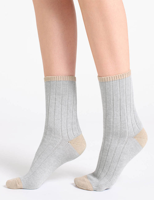 SERENA CHUNKY RIB CREW SOCK - CLOUD