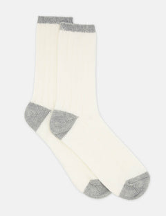 SERENA CHUNKY RIB CREW SOCK - MILK