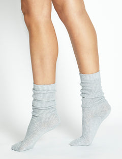 SLOUCHY SOCK - GREY MARLE