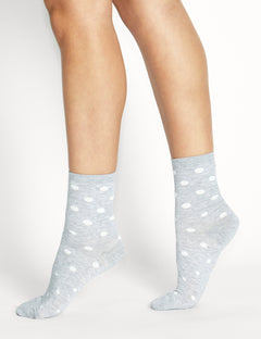 GIGI CREW SOCK - GREY MARLE/CREME