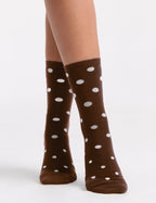 GIGI SPOT CREW SOCK - ESPRESSO