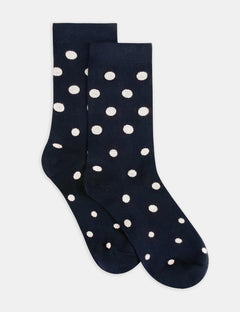 GIGI SPOT CREW SOCK - NAVY
