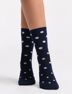 GIGI SPOT CREW SOCK - NAVY