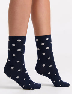 GIGI SPOT CREW SOCK - NAVY