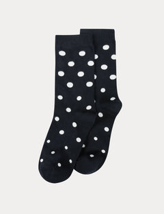 GIGI CREW SOCK - INK/WHITE