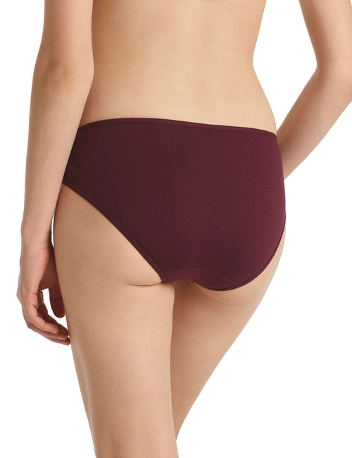 MESH SPLICE BIKINI BRIEF - WINE